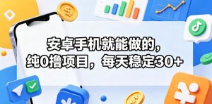 安卓手机就能做的,纯0撸项目,每天稳定30+-优创圈