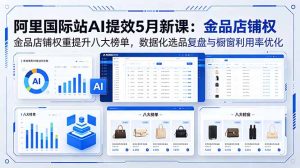 阿里国际站AI提效5月新课：金品店铺权重提升八大榜单，数据化选品复盘与橱窗利用率优化-优创圈