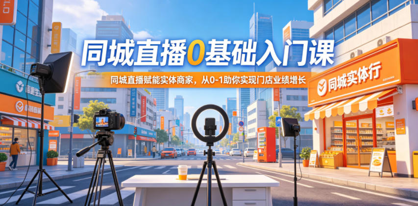同城直播0基础入门课,同城直播赋能实体商家,从0-1助你实现门店业绩增长-优创圈