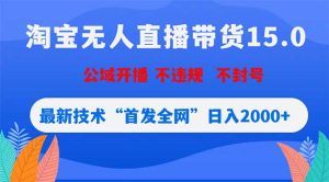 淘宝无人直播带货15.0，不封号，不违规，公域玩法，首发全网日入2000+-优创圈