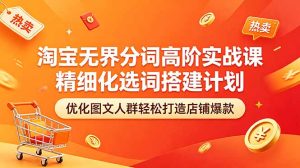 淘宝无界分词高阶实战课 精细化选词搭建计划 优化图文人群轻松打造店铺爆款-优创圈
