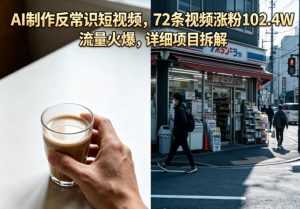AI制作反常识短视频,72条视频涨粉102.4W,流量火爆,详细项目拆解-优创圈