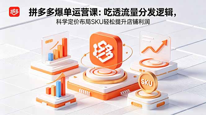 拼多多爆单运营实战课:吃透流量分发逻辑,科学定价布局SKU轻松提升店铺利润-优创圈