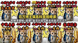 百万博主猫系科普视频课:剪映关键帧+抠像+复合片段,新手也能月入过万-优创圈