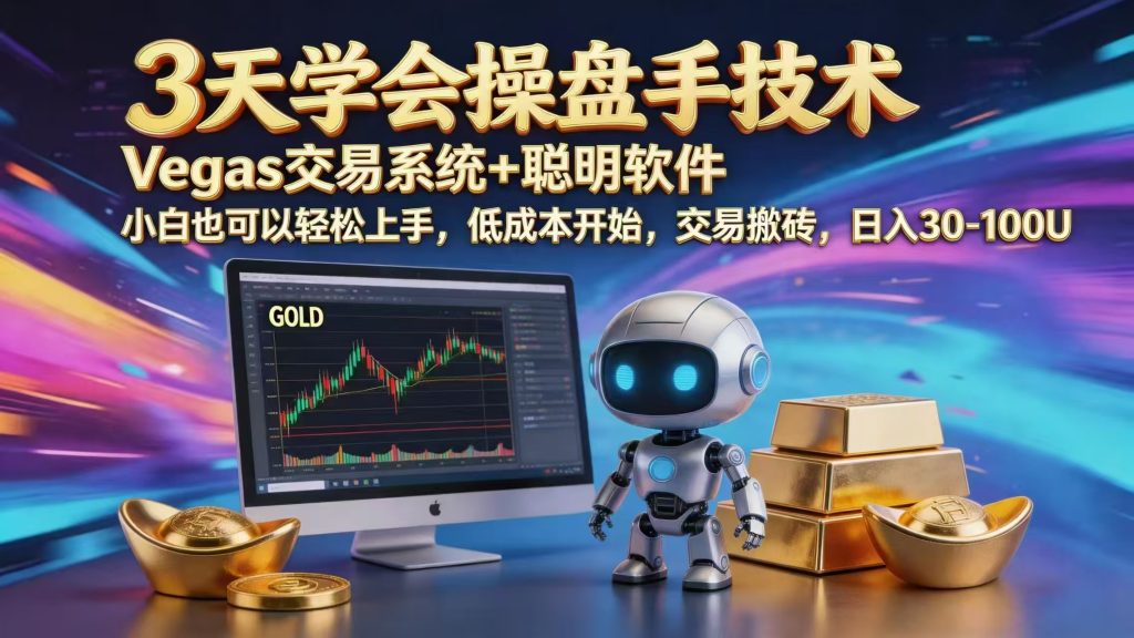 三天学会操盘手技术,vegas技术+聪明软件,小白也可以轻松上手,日入1000+-优创圈