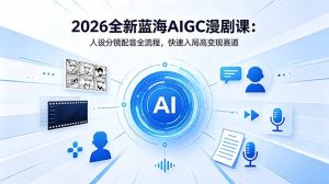 2026全新蓝海AIGC漫剧课:人设分镜配音全流程,快速入局高变现赛道-优创圈