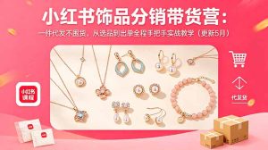 小红书饰品分销带货营:一件代发不囤货,从选品到出单全程手把手实战教学(更新5月)-优创圈