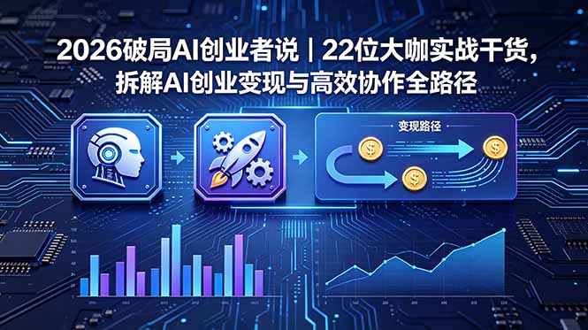 2026 破局 AI 创业者说|22 位大咖实战干货,拆解 AI 创业变现与高效协作全路径-优创圈