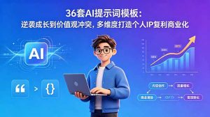 36套AI提示词模板:逆袭成长到价值观冲突,多维度打造个人IP复利商业化-优创圈