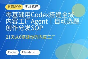 零基础用Codex搭建全域内容工厂Agent|自动选题创作分发SOP-优创圈
