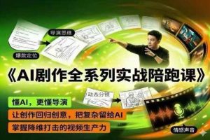 AI剧作全系列实战陪跑课，懂AI，更懂导演，让创作回归创意，把复杂留给AI，掌握降维打击的视频生产力-优创圈