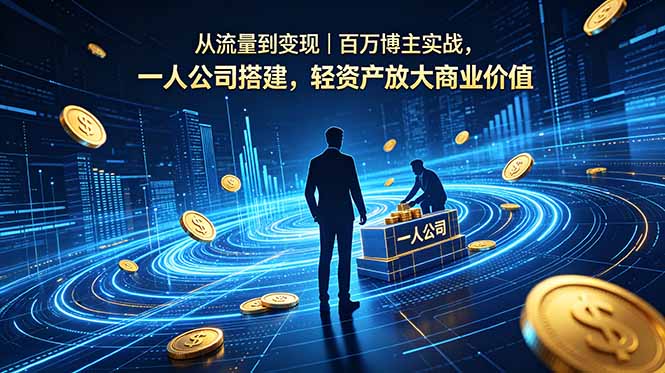 从流量到变现|百万博主实战,一人公司搭建,轻资产放大商业价值-优创圈