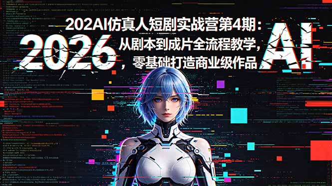 2026AI仿真人短剧实战营第4期：从剧本到成片全流程教学，零基础打造商业级作品-优创圈