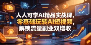 人人可学AI精品实战课,零基础玩转AI短视频,解锁流量副业双增收-优创圈