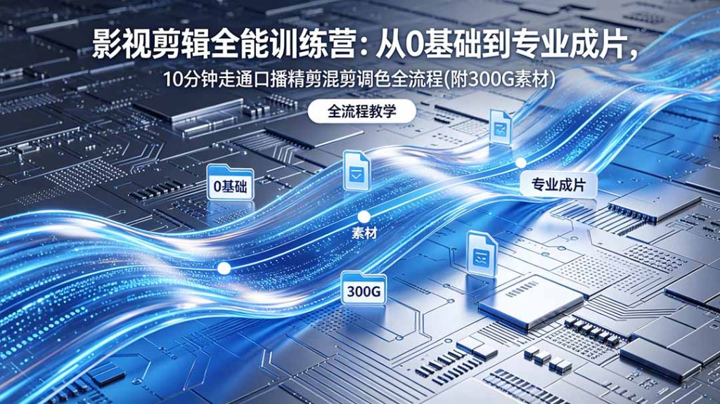 2026影视剪辑全能实战课｜0基础到专业成片，全流程教学，高清带300G素材-优创圈