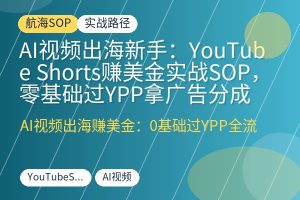AI视频出海新手:YouTube Shorts赚美金实战SOP,零基础过YPP拿广告分成-优创圈