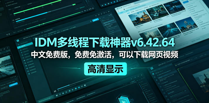 IDM多线程下载神器v6.42.64中文免费版,免费免激活,可以下载网页视频(例如飞书文档内的视频)-优创圈