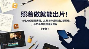 照着做就能出片!19节AI短剧导演课,从剧本分镜到对口型剪辑,手把手带你跑通全流程(更新)-优创圈