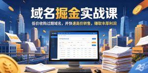 域名交易掘金实战课，低价收购过期域名，并快速高价转售，賺取丰厚利润【原创双语字幕】-优创圈