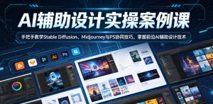 AI辅助设计实操案例课，手把手教学Stable Diffusion、Midjourney与PS协同技巧，掌握前沿AI辅助设计技术-优创圈