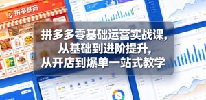 拼多多零基础运营实战课，从基础到进阶提升，从开店到爆单一站式教学-优创圈