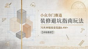 小众冷门赛道，装修避坑指南玩法，70天单链接变现超6.4W+【详细教程】-优创圈