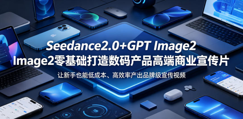 Seedance2.0+GPT Image2零基础打造数码产品高端商业宣传片，让新手也能低成本、高效率产出品牌级宣传视频-优创圈