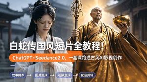 白蛇传-国风短片全教程！ChatGPT+Seedance2.0，一套课跑通古风AI影视创作-优创圈