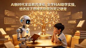 AI新时代家庭教育课程，全学科AI助学实操，培养孩子思维告别低效死记硬背-优创圈