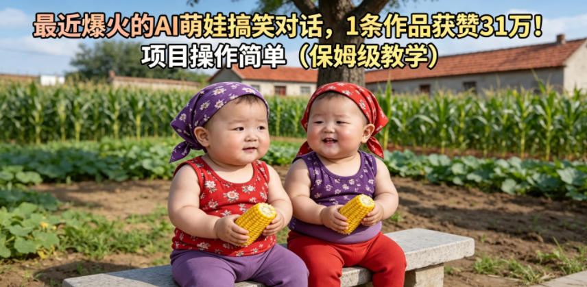 最近爆火的AI萌娃搞笑对话，1条作品获赞31W，项目操作简单（保姆级教学）-优创圈