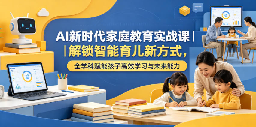 AI新时代家庭教育实战课｜解锁智能育儿新方式，全学科赋能孩子高效学习与未来能力-优创圈