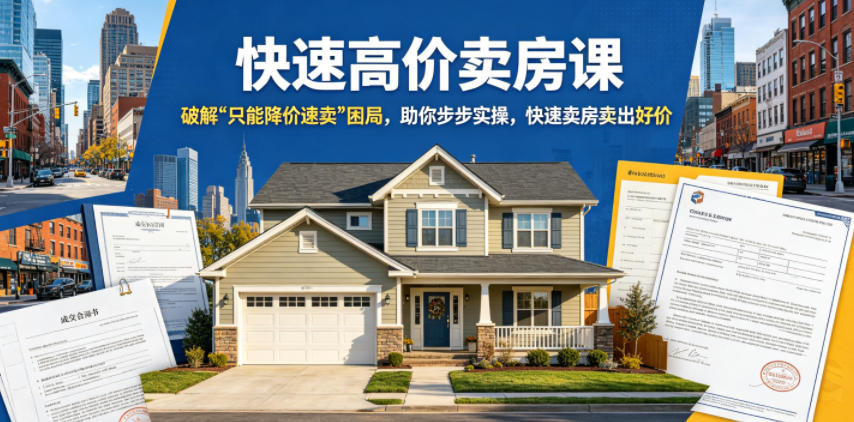 快速高价卖房课,破解“只能降价速卖”困局,助你步步实操,快速卖房卖出好价(更新2026)-优创圈