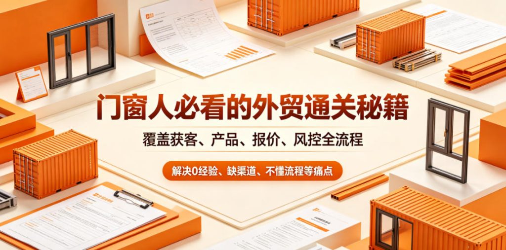 门窗人必看的外贸通关秘籍,块覆盖获客、产品、报价、风控全流程,解决0经验、缺渠道、不懂流程等痛点-优创圈