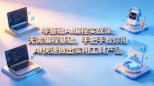 零基础AI编程实战课-更新,无需编程基础,手把手教你用AI快速做出实用工具产品-优创圈