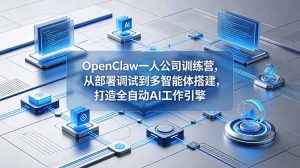 OpenClaw 一人公司训练营,从部署调试到多智能体搭建,打造全自动 AI 工作引擎-优创圈