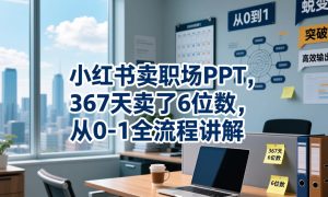 小红书卖职场PPT,367天卖了6位数,从0-1全流程讲解-优创圈