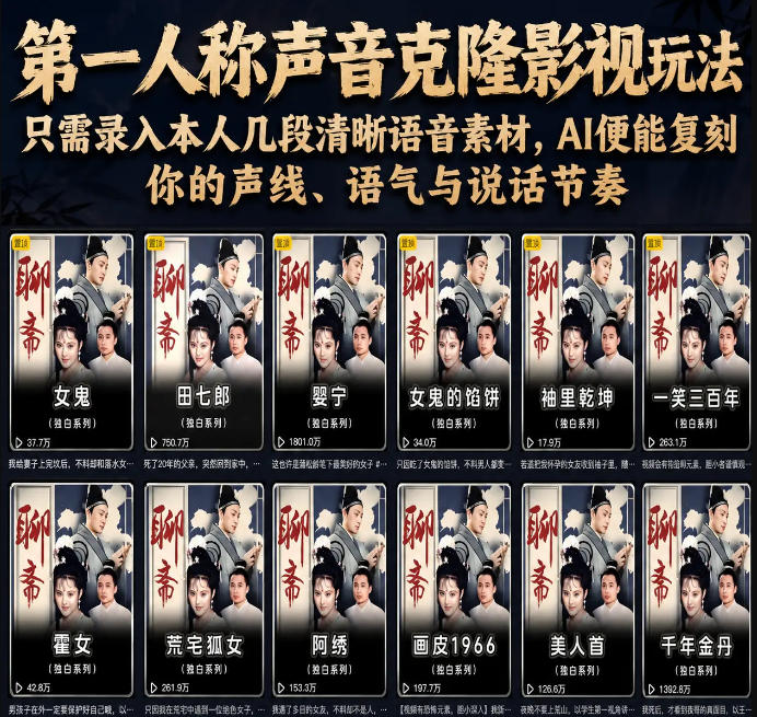 第一人称声音克隆影视玩法,只需录入本人几段清晰语音素材,AI便能复刻你的声线、语气与说话节奏-优创圈