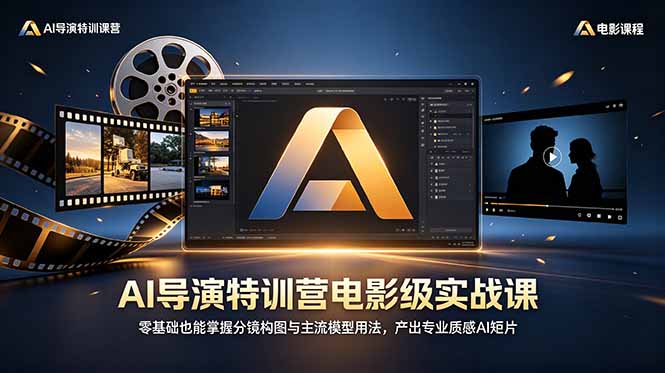 AI导演特训营电影级实战课,零基础也能掌握分镜构图与主流模型用法,产出专业质感AI短片-优创圈