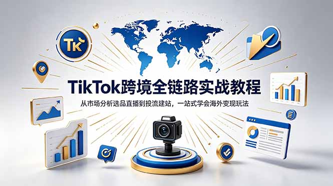 TikTok+独立站跨境基础全套教程,拆解平台盈利逻辑,新手从零跑通变现全流程-优创圈