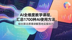 AI全维度教学课程,汇总1700种AI使用方法,结合算法原理讲解落地实操技巧-优创圈