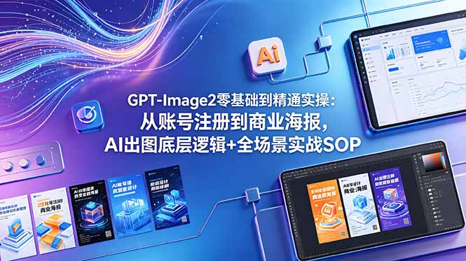GPT-Image2零基础到精通实操：从账号注册到商业海报，AI出图底层逻辑+全场景实战SOP-优创圈