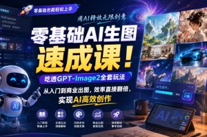 零基础AI生图速成课！吃透GPT-Image2全套玩法，从入门到商业出图，效率直接翻倍，实现AI高效创作-优创圈