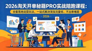 2026淘天开单秘籍PRO实战陪跑课程:全套落地运营玩法,一站式解决淘宝流量低、不出单难题-优创圈