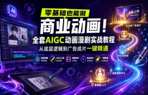 零基础也能做商业动画!全套AIGC动画漫剧实战教程,从底层逻辑到广告成片一键精通-优创圈