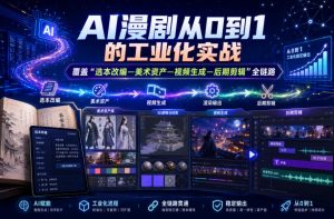 AI漫剧从0到1的工业化实战,覆盖“选本改编—美术资产—视频生成—后期剪辑”全链路(更新6月)-优创圈