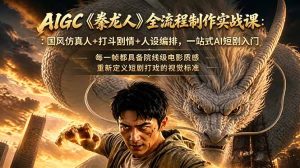 AIGC《豢龙人》全流程制作实战课:国风仿真人+打斗剧情+人设编排,一站式AI短剧入门-优创圈