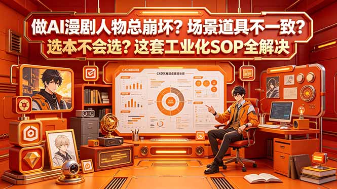 做AI漫剧人物总崩坏?场景道具不一致?选本不会选?这套工业化SOP全解决 (更新)-优创圈