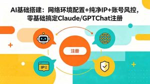 AI基础搭建:网络环境配置+纯净IP+账号风控,零基础搞定Claude/GPTChat注册-优创圈