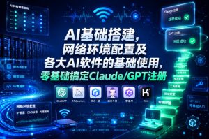 AI基础搭建,网络环境配置及各大AI软件的基础使用,零基础搞定Claude/GPT注册-优创圈