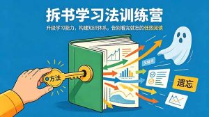 拆书学习法训练营,升级学习能力,构建知识体系,,告别看完就忘的低效阅读-优创圈